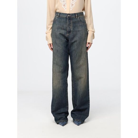 FENDI Denim - Fendi Women Fendi High-Waisted Wide-Leg Jeans In Worn-Effect Denim